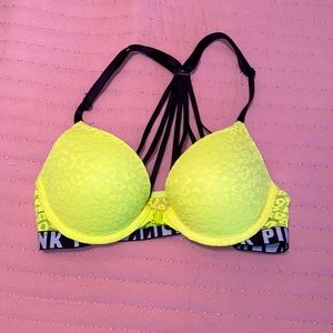 Victoria’s Secret PINK Push Up Bra Strappy Back
